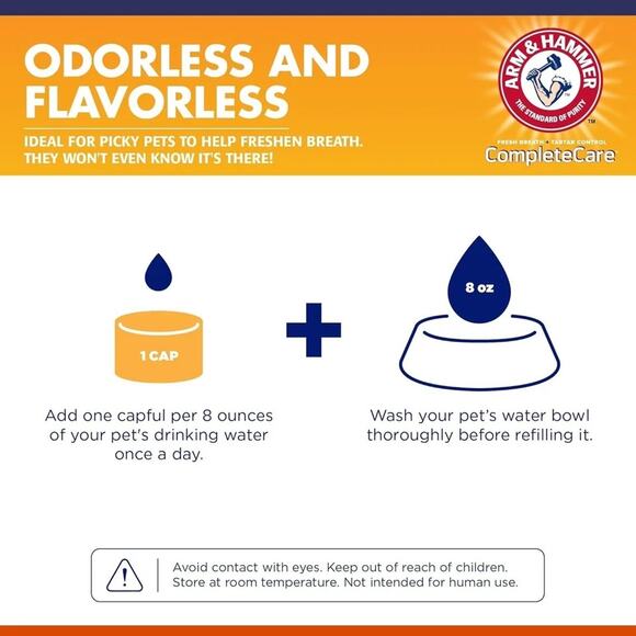 New Sealed Lot of 2 Arm & Hammer Complete Care Fresh Dental Water for Cats 8oz - Picture 4 of 6